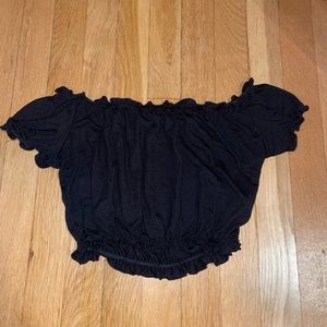 Ruffle off the shoulder crop top
